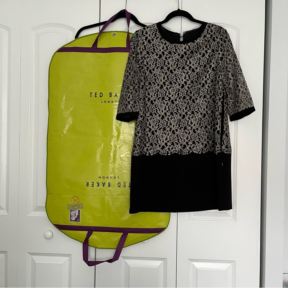 Ted Baker BAAYE Tunic Lace 3/4 Sleeve Cocktail Dress Size 3 (US 8)
